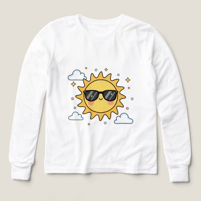 Happy Smiling Sun Cartoon - Minimalist Kawaii Suns (Diseño frontal)