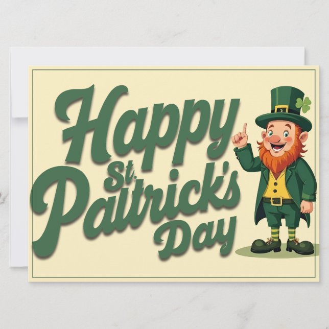 Happy St. Patrick’s Day Cute Leprechaun (Anverso)