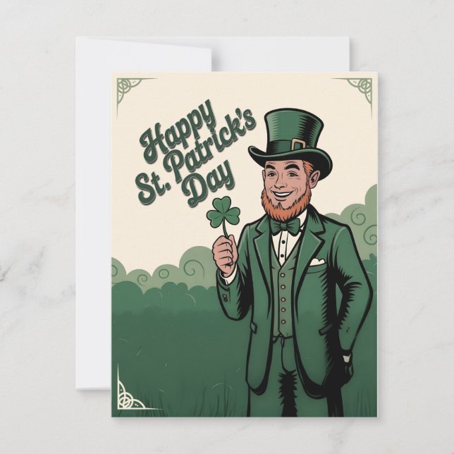 Happy St. Patrick’s Day Vintage Leprechaun (Anverso)