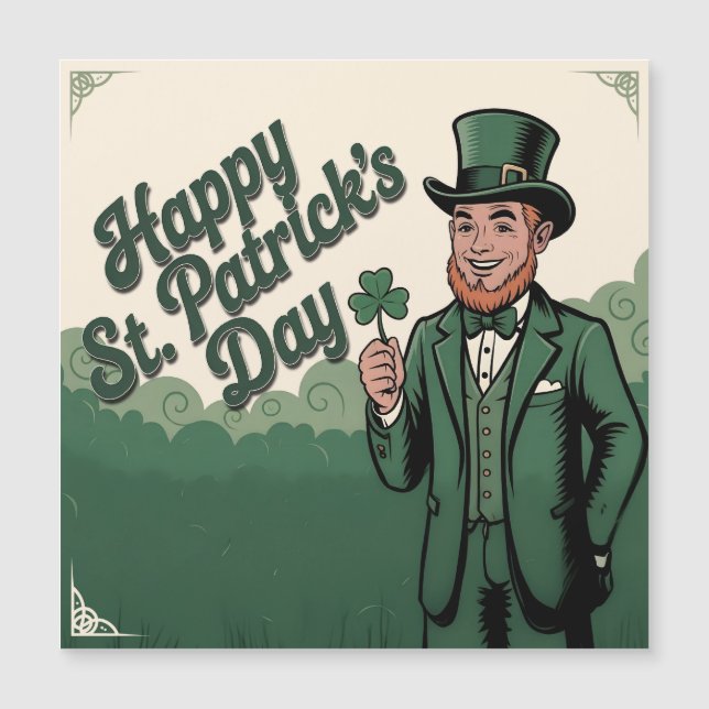 Happy St. Patrick’s Day Vintage Leprechaun (Anverso)