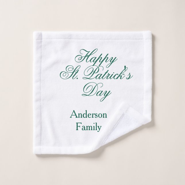 Happy St. Patrick's day family name green sminimal (Toallita)