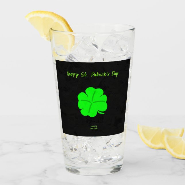 Happy St. Patrick's Day Glass Tumbler (Anverso (hielo))
