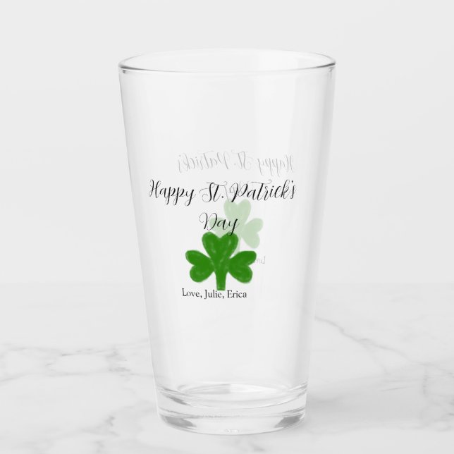 Happy St. Patrick's day green shamrock name  (Anverso)