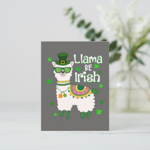 Happy St. Patrick's Day Llama postal