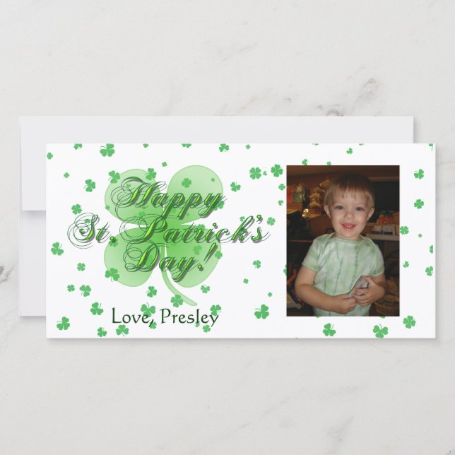 Happy St. Patrick's Day Photo Card (Anverso)