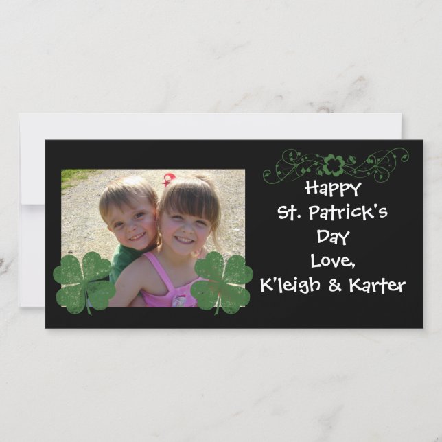 Happy St. Patrick's Day Photo Card (Anverso)