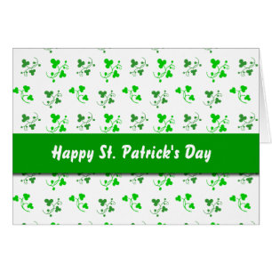 Happy St. Patrick's Day Shamrock Pattern Card