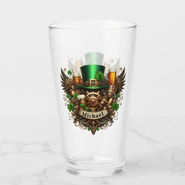 Happy St Patricks Day Steampunk Style Personalizad (Reverso)