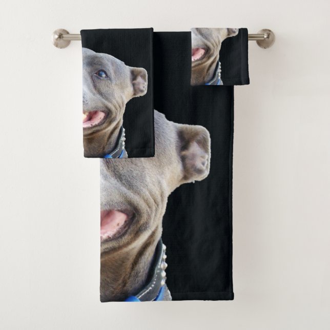 Happy Staffordshire Bull Terrier, Set de toallas d (In situ)