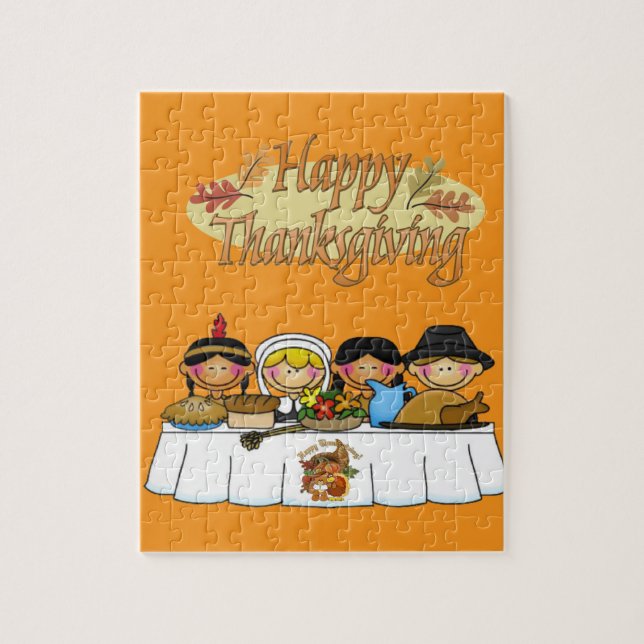 Happy Thanksgiving Day Jigsaw Puzzle Turkey (Vertical)