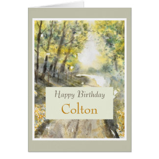 Happy Trails Happy Birthday Personalize Name Card