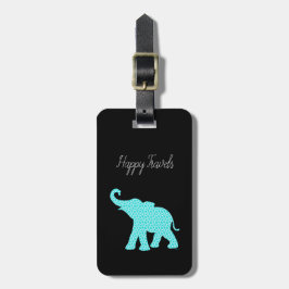 Happy Travels Elephant-Art Etiqueta Única de Equip