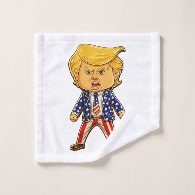 Happy Trump, Funny Trump, Funny Meme Chibi Cartoon (Toallita)