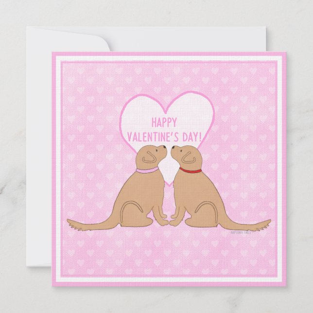 Happy Valentine’s Day Golden Dogs Flat Card (Anverso)