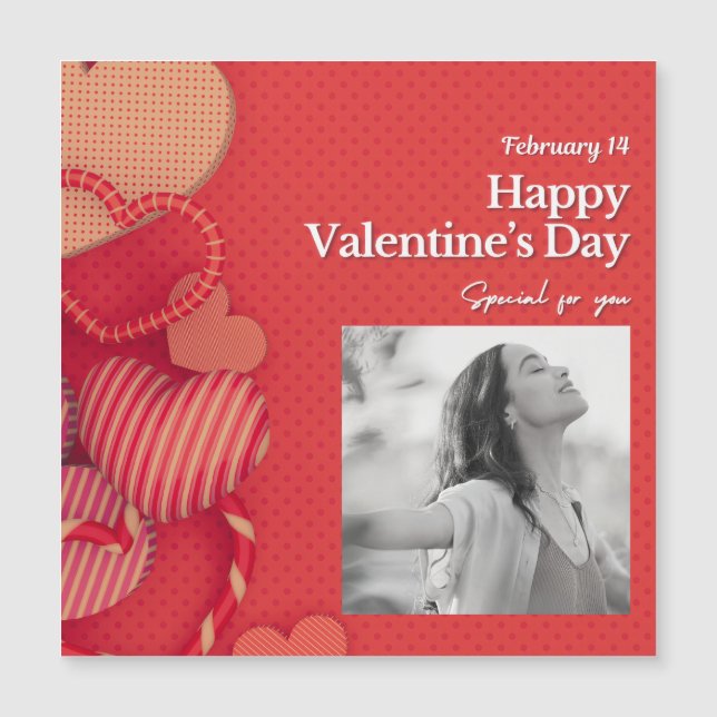 Happy valentine's day Custom Photo Red Hearts (Anverso)