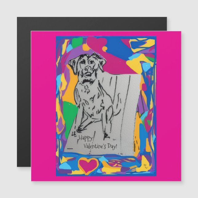 Happy Valentine's Day Magnetic Card (Anverso/Reverso)