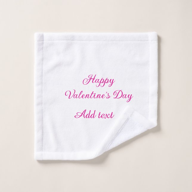 Happy Valentine's day pink text name message (Toallita)