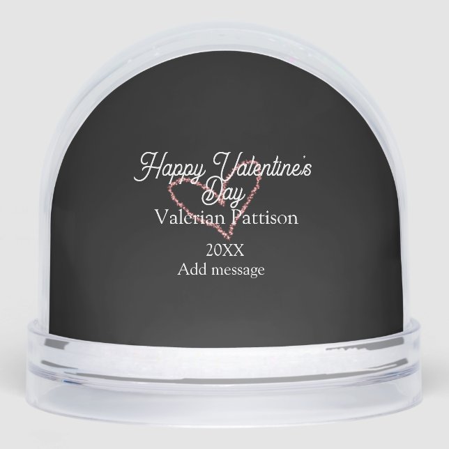 Happy Valentine's day red glitter heart black name (Anverso)