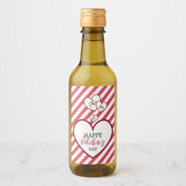 Happy Valentine's Day Red Hearts Chalk Stripes