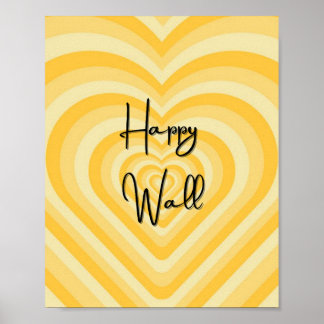 HAPPY WALL amarillo poster de arte de pared