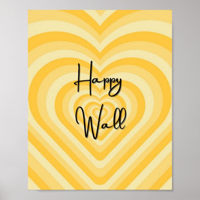 HAPPY WALL amarillo poster de arte de pared (Frente)