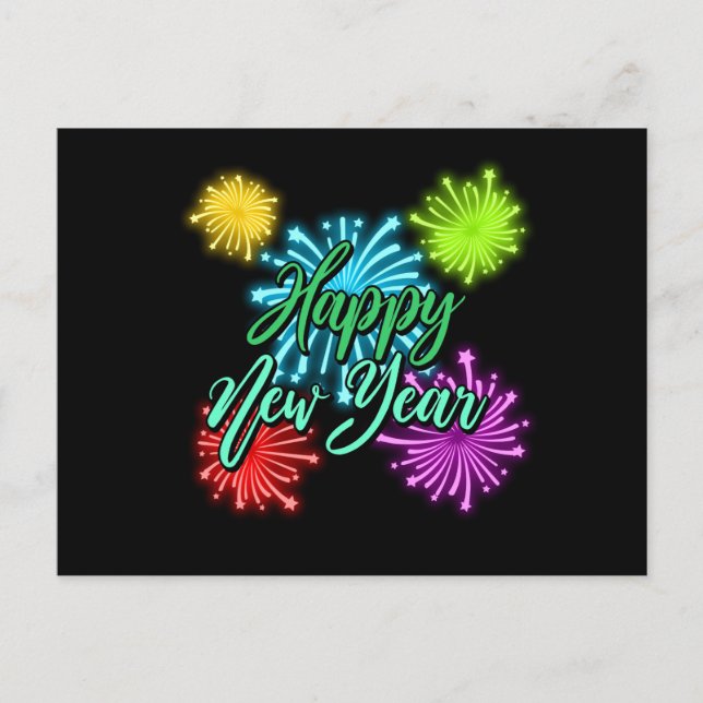 Happy Year New tarjeta postal (Anverso)