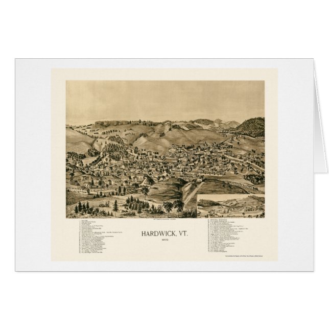 Hardwick, mapa panorámico del VT - 1892 (Anverso (Horizontal))