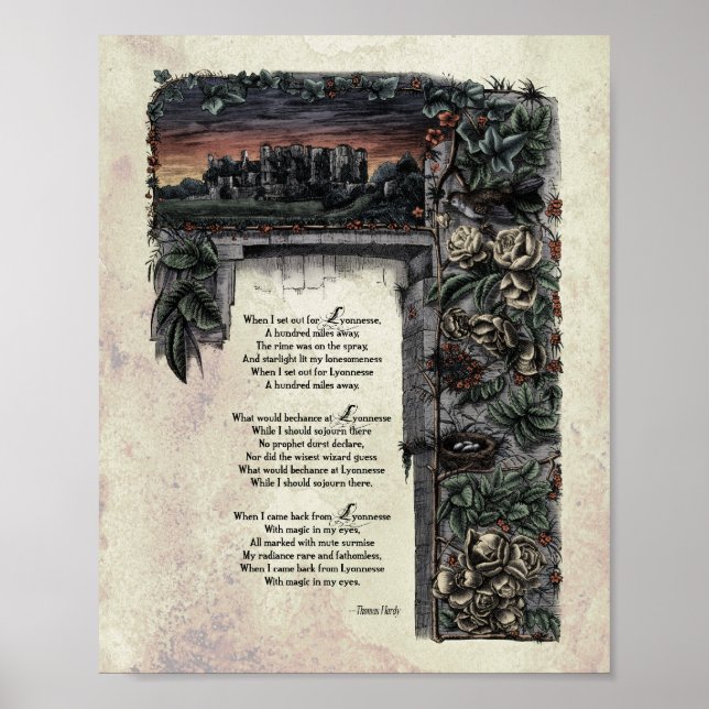 Hardy Poema de arte victoriano "Lyonnesse" 8x10 (Frente)