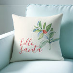 Harina de acuarela de almohadas de vacaciones para<br><div class="desc">Prepárese para Navidades 2025 con esta almohada tibia de tiro para silla, con un diseño de almohadas de Navidades de bayas rojas y huecas pintadas a mano sobre un suave fondo de marfil. Perfecto para Navidades en la decoración de julio o acogedoras habitaciones de invierno, este Navidad tira almohadas que...</div>