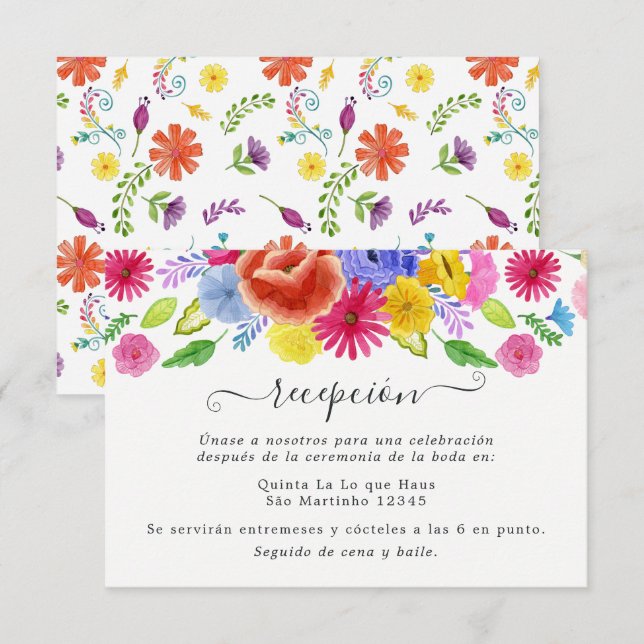 Harina Floral Española Fiesta Boda Recepción (Anverso / Reverso)