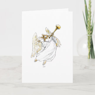 ¡Hark! Angel Rabbit con tarjeta de trompeta