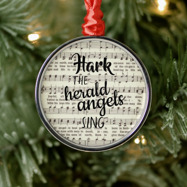 Hark, los ángeles del Herald cantan ornamento Meta (Árbol)