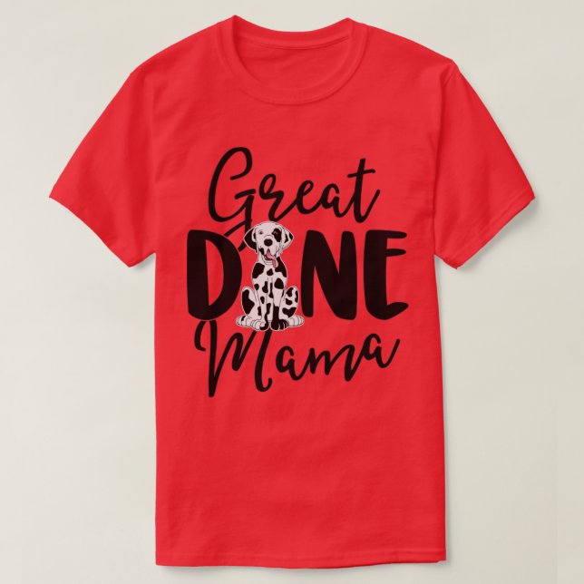 Harlequin Great Dane Mama Dog Dueñas Camisetas Muj (Diseño del anverso)