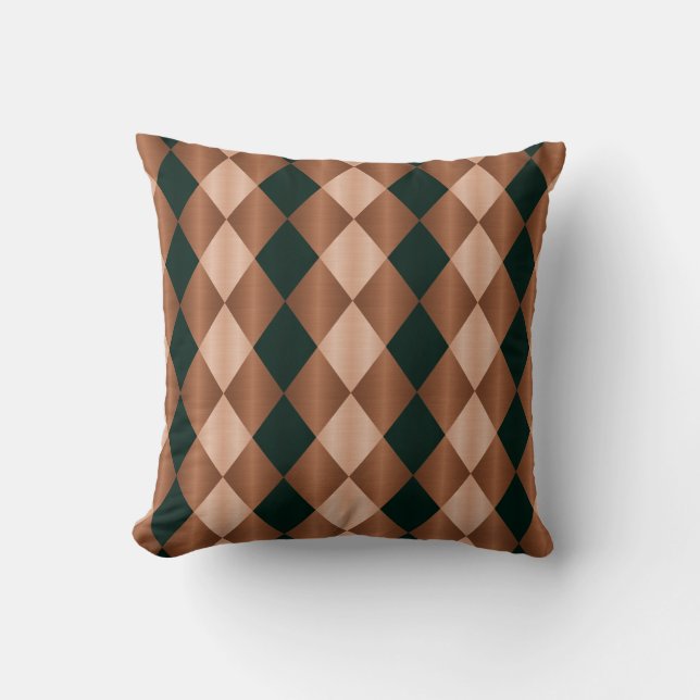 Harlequin plegado, almohada cuadrada marrón-negra (Anverso)