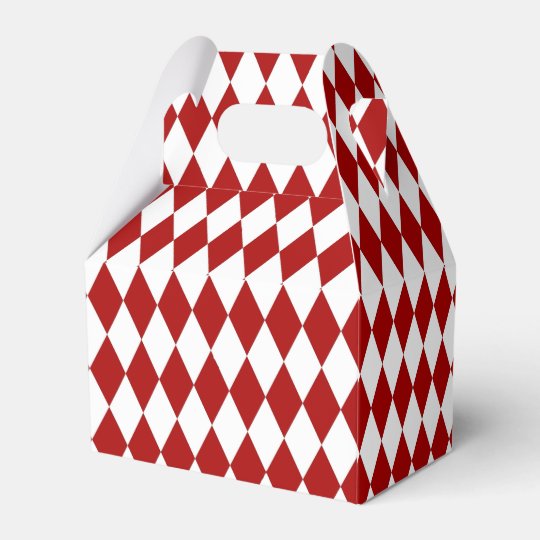 Harlequin rojo y blanco del día de fiesta caja para regalos
