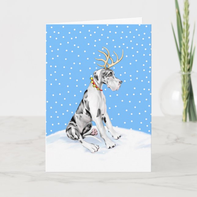 Harlequin UC del navidad del reno de great dane (Anverso)