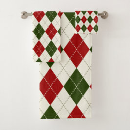 Harlequin Vintage Christmas Plaid | Toalla de baño