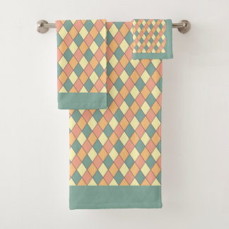 Harlequina diagonal de vintage en pasteles Monogra