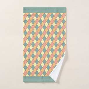 Harlequina diagonal de vintage en pasteles Monogra