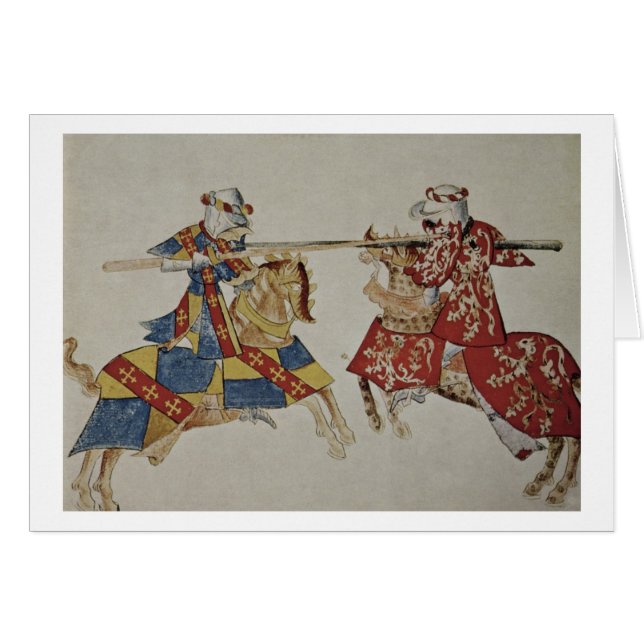 Harley 4205 f.366 caballeros Jousting, c.1445 (Anverso (Horizontal))
