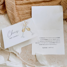 HARLOW Champagne Boda Tarjeta de agradecimiento