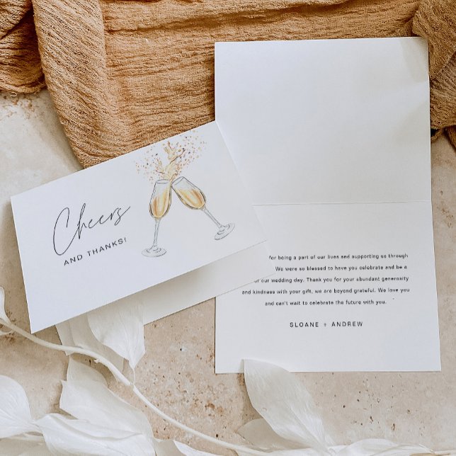 HARLOW Champagne Boda Tarjeta de agradecimiento (Subido por el creador)