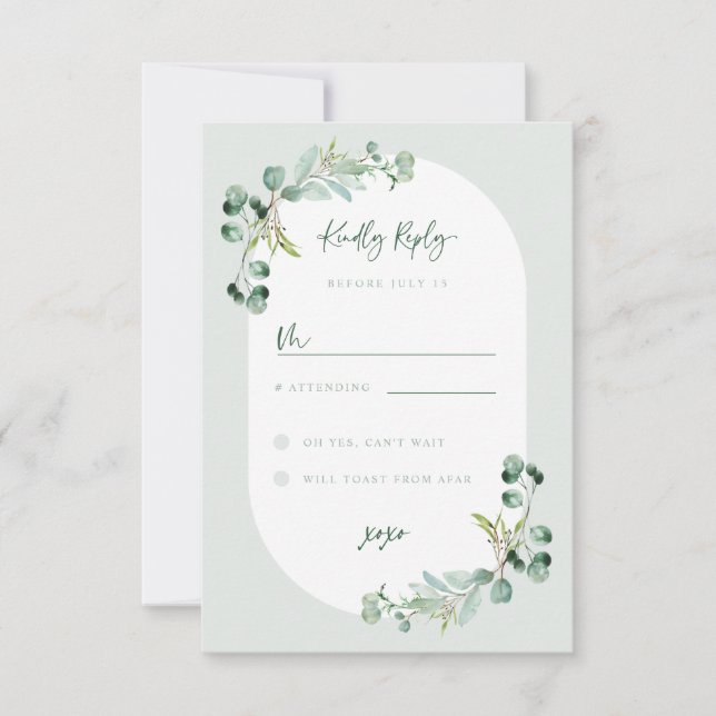 HARLYN RSVP Eucalyptus tarjeta de respuesta a la d (Anverso)