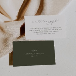 HARMONY Olive Green Boda Una Nota Sobre Los Regalo