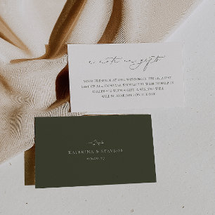 HARMONY Olive Green Boda Una Nota Sobre Los Regalo