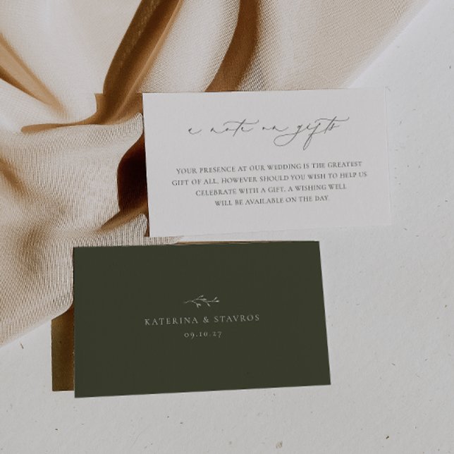 HARMONY Olive Green Boda Una Nota Sobre Los Regalo (Subido por el creador)