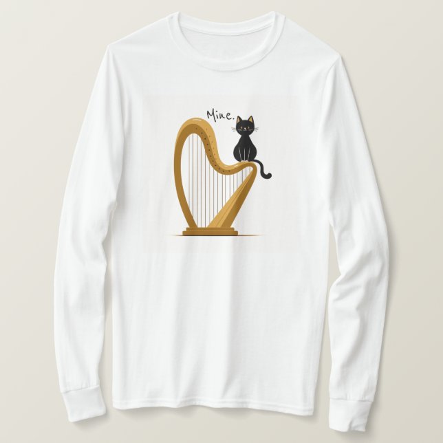 Harp y Cat Design Camisa de manga larga (Anverso del diseño)