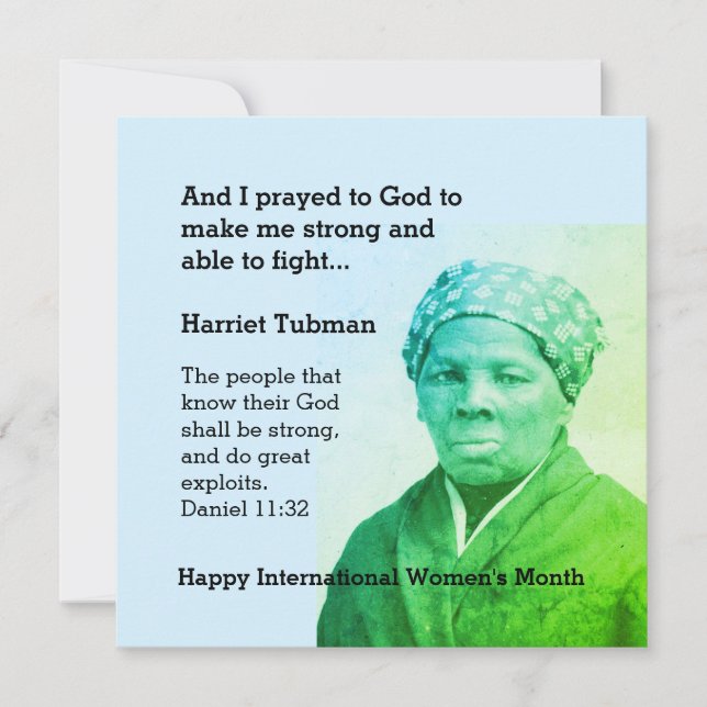 HARRIET Personalizado TUBMAN Guión Cita motivacion (Anverso)