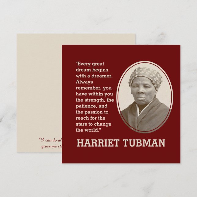 HARRIET TUBMAN | Todo gran sueño | Motivación (Anverso / Reverso)
