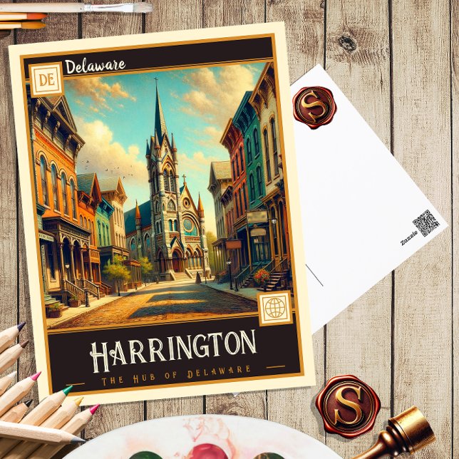 Harrington, Delaware | Tarjeta Postal Antigua (Subido por el creador)